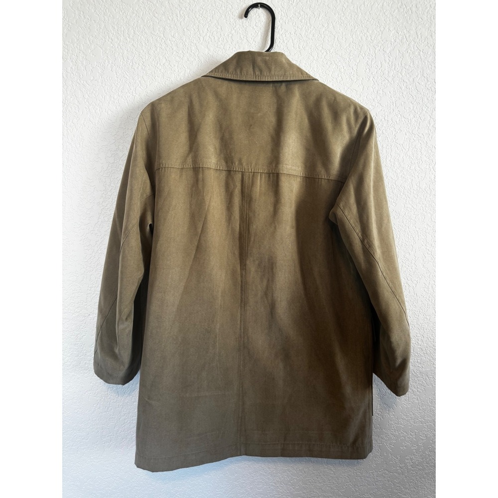 Talbots Field Jacket Women P Tan Faux Suede Detachable Wool Liner Coat - Picture 7 of 7